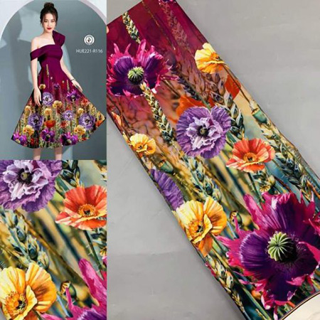Vải đầm hoa - In Vải Phượng Hoàng - Công Ty TNHH In ấn Phượng Hoàng